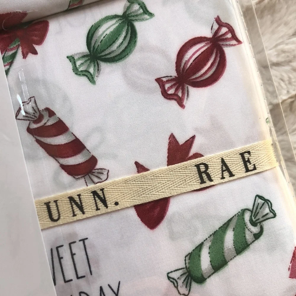 Rae Dunn SWEET HOLIDAY Candy Cane Sheet Set - TWIN
